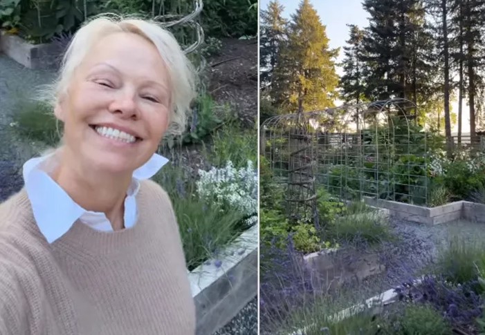 Pamela Anderson hap dyert e kopshtit të saj magjepsës në Kanada
