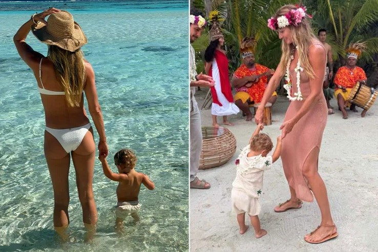 Gisele Bündchen ndan momente të rralla me djalin e vogël gjatë pushimeve familjare në Tahiti